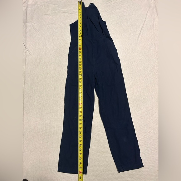 Urban Outfitters Womens Size 0 Blue Sleeveless Linen Blend Open‎ Back  Jumpsuit - Picture 7 of 7